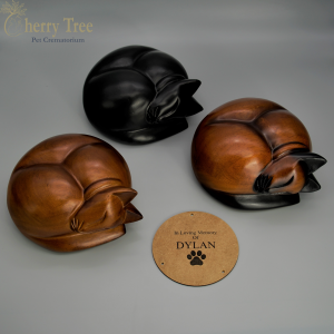 Wooden Carved Sleeping Cats 2